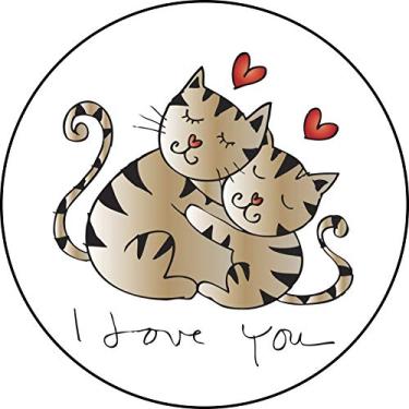 Imagem de Conjunto de 3 a 7 cm - Adesivo de para-choque com ícone fofo I Love You Mother Kitten Cat - Decalque de vinil para carros, caminhões, janelas, laptops, notebooks, copos, armários, skates, garrafas de