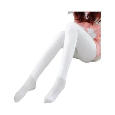 Imagem de Meia-calça Feminina Branca De Cintura Alta Para O Inverno, Sexy, Elást