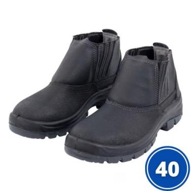 Imagem de Botina de Segurança Preta Nº40 com Bico de Aço Marluvas