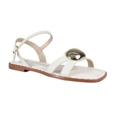 Imagem de Sandália Rasteira Feminina Moleca Lançamento Confortável Pedra 5547.103 - Off-Feminino