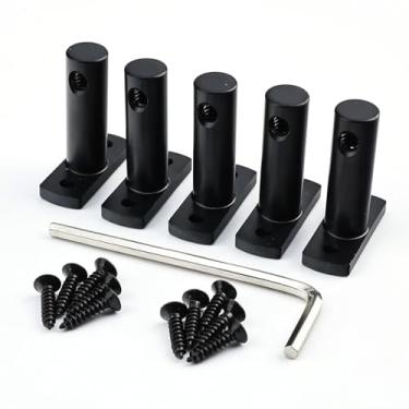 Imagem de OVSAL 5 peças, porca de bloqueio de corda de violão, 5 cordas para baixo WBH-005-5-EMBK