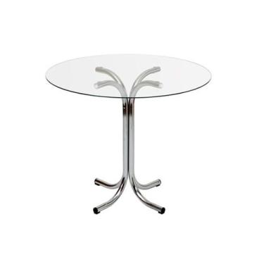 Imagem de Mesa de Jantar ou Cozinha para 4 lugares Pé X Cromada com Tampo de Vid