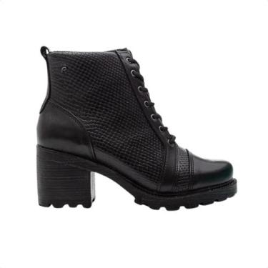 Imagem de Bota Feminino Coturno Em Couro Pegada Preto, Preto, 35