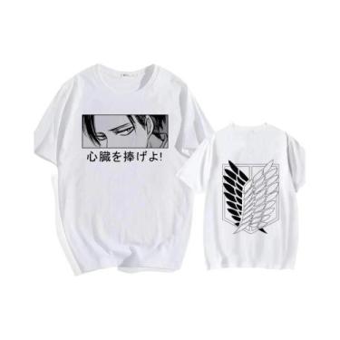 Imagem de Camiseta Masculina De Algodão Casual De Verão Ataque Dos Titãs Eren Ye
