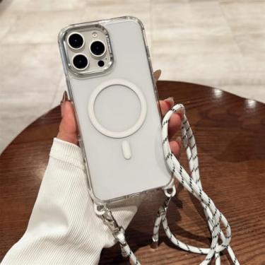 Imagem de IRTGFG Capa de celular magnética transparente anti-perda para iPhone 16 Pro (para iPhone 16 Pro/8)