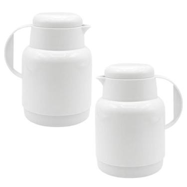 Imagem de Kit 2 Garrafa Térmica Bule Antigota 300ml Branco Café Leite - CLICK HO