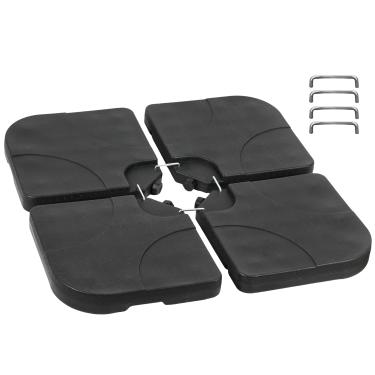 Imagem de Simple Deluxe Placa de base de guarda-chuva de pátio deslocada com capacidade de 79,8 kg com trava em U para água ou areia, cruz preta