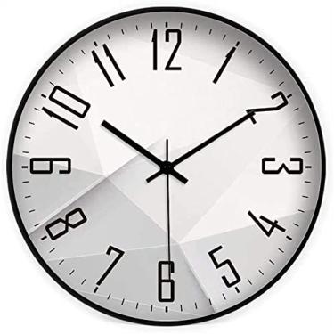 Imagem de 5sssallefaa Relógio de parede de 30 cm, relógio de parede redondo silencioso, operado por bateria, relógio de decoração moderna para casa, escritório, escola, cozinha, quarto, sala de estar (cor: B