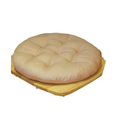 Imagem de Almofada antiderrapante grossa para cadeira de jantar, almofada de soneca, almofada redonda, almofada de cadeira de inverno multifuncional (camelo)