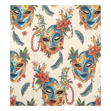 Imagem de Blueangle Capa de ímã de lava-louças padrão de máscaras de carnaval, decoração de capa de lava-louças frontal, adesivos de eletrodomésticos, adesivos de eletrodomésticos, 58 cm C x 66 cm adesivo