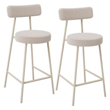 Imagem de Kit 02 Banquetas Baixa Cozinha Sala Jantar Bancada Milão Arena L02 Bou