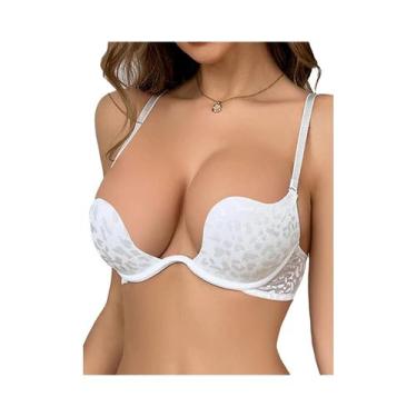 Imagem de Sutiã Push up Ajustável Com Renda Em V Profundo, Lingerie Sexy Com Ara
