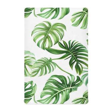 Imagem de xigua Lençóis com elástico Tropical Leaves para meninas e meninos, lençol macio e respirável adequado para berço padrão e cama infantil 71 x 132 cm