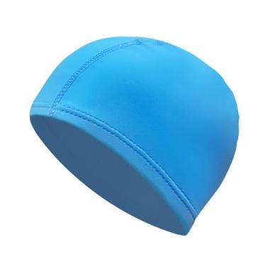 Imagem de Generic Touca de Natação em Tecido, Touca de Banho Portátil, Ajustável para Cabelos Longos e Curtos, Unissex, Respirável, Ideal para Piscina e Férias, Lago Azul