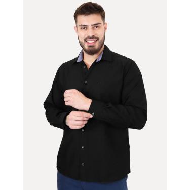 Imagem de Camisa Dudalina Masculina Comfort Tricoline Lisa Preta-Masculino
