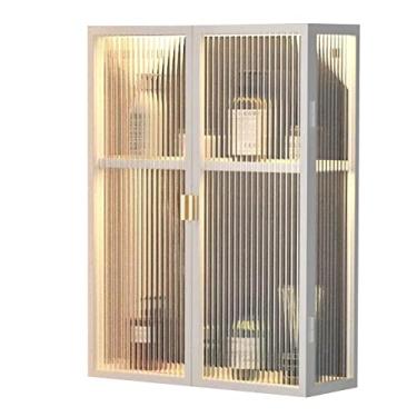 Imagem de Prateleira de armazenamento montada na parede - Armário de chuveiro de metal versátil para banheiro, cozinha, lavanderia, quarto - Organizador de penteadeira branco elegante (50 x 14 x 53 cm)