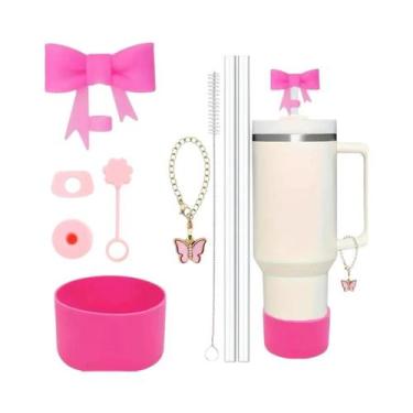 Imagem de Acessórios Para Copo Stanley 40oz: Kit 9 Peças Com Tampa De Silicone, 