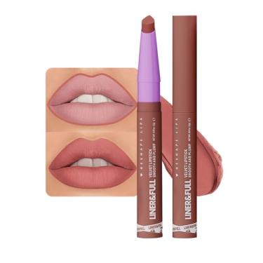 Imagem de Batom 2 em 1, acabamento fosco de veludo, suave e volumoso, 12 cores de lábios universais - rosa nude rosa malva ameixa, fórmula cremosa para maquiagem labial, uso durante todo o dia, sem crueldade