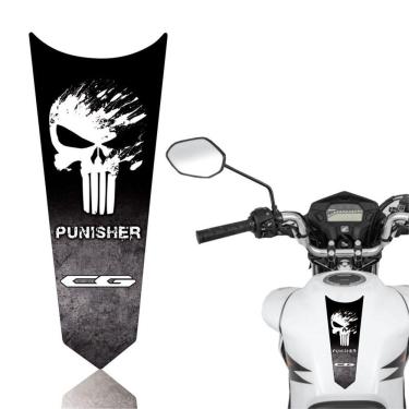 Imagem de Adesivo Faixa Gravata Tanque Moto Cg 125/150/160 Titan Fan Start Justiceiro Preto