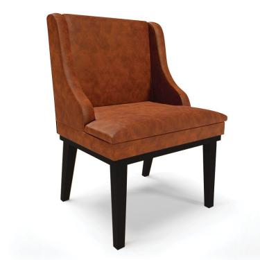 Imagem de Cadeira De Jantar Base Fixa Madeira Preto Cor Nozes