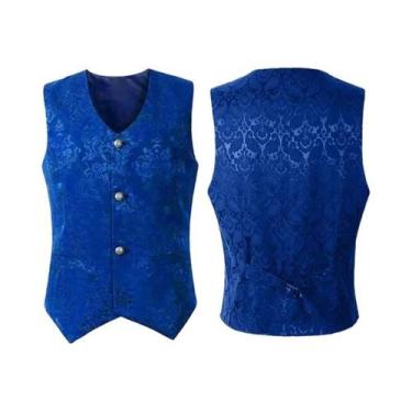 Imagem de Colete Jacquard Gótico Steampunk Preto Vintage Para Homens, Estilo Vit