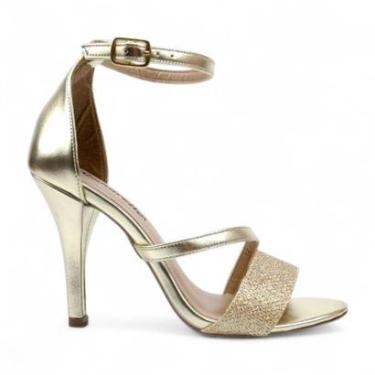 Imagem de Sandália Salto Alto Com Tira De Strass Fecho Em Fivela-Feminino