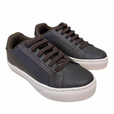 Imagem de Sapatenis Ogochi Infantil Couro Sintético Café-Masculino