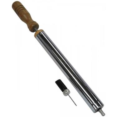 Imagem de Bomba de Ar de Aluminio com Bico e Cabo de Madeira para Encher Bolas de Futebol Volei e Basquete-Unissex