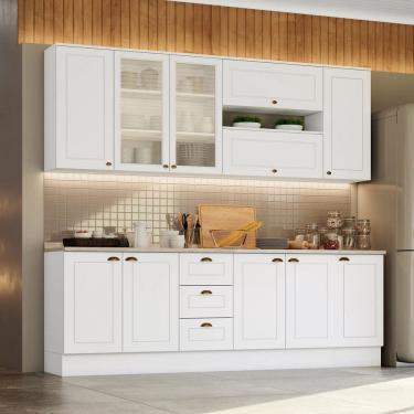 Imagem de Cozinha Compacta 07 Pecas com Aereo de Vidro Americana Henn