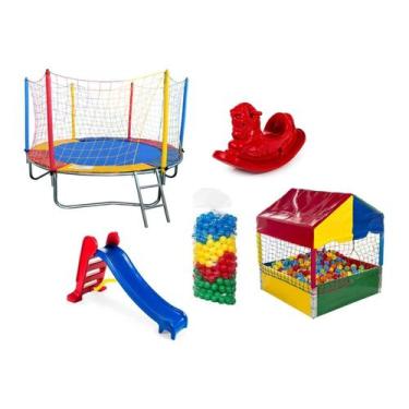 Imagem de Cama Elástica 2,30m + Piscina de Bolinhas 1,00m + 500 Bolinhas + Escor