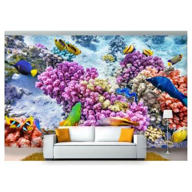 Imagem de Papel De Parede Animais Fundo Do Mar Coral 3D Anm216