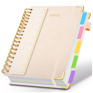 Imagem de Caderno universitário espiral capa dura GDGDSY B5 8x10, 5 matérias, 300 páginas pautada...