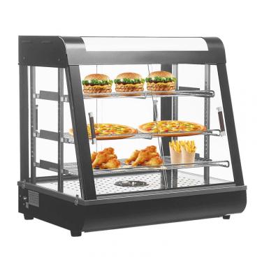 Imagem de Aquecedor de Alimentos 3 Andares Anpuce Preto Aço Inoxidável Interruptor Luz Independente Termostato 66 cm 110V 1200W para Buffet