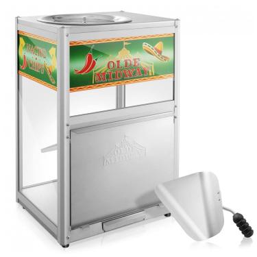 Imagem de Aquecedor de Nachos e Snacks Olde Midway Prata Inox Comercial com Porta de Vidro e Colher