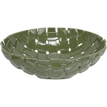 Imagem de CENTRO MESA DECORATIVA FRUTEIRA HOME&CO CERÂMICA 10x33x33cm VERDE