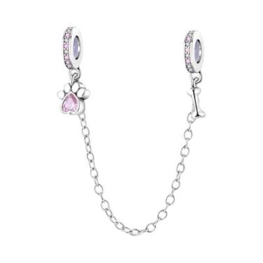 Imagem de Pulseira Feminina De Prata 925 Com Berloques De Café E Corrente De Seg