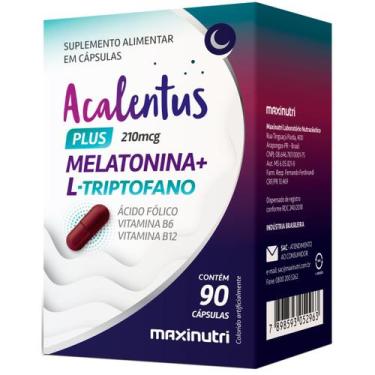 Imagem de Kit 2 Acalentus Plus Sono L Triptofano Ácido Fólico com Vitaminas B6 e