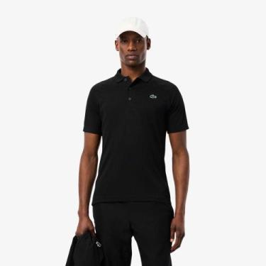 Imagem de Camisa Polo Proteção Uv de Caimento Regular - Lacoste, GG, Preto