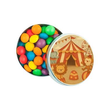 Imagem de Kit 30 Latinhas Lembrancinhas Circo Vintage Cor: Prateado - Gil Festa 