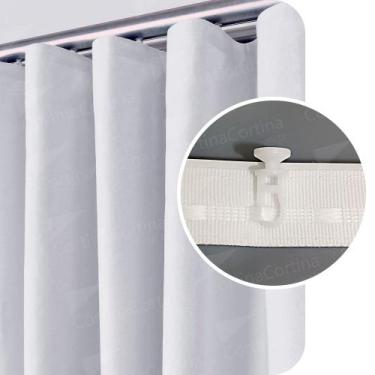 Imagem de Cortina Blackout De Tecido 100% Vedação Trilho Suisso 5,40x2,80m Branc