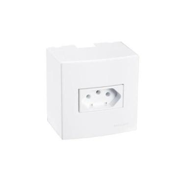 Imagem de Caixa De Sobrepor 75x75 Com Tomada Margirius Sleek 2p+t 10a Branca