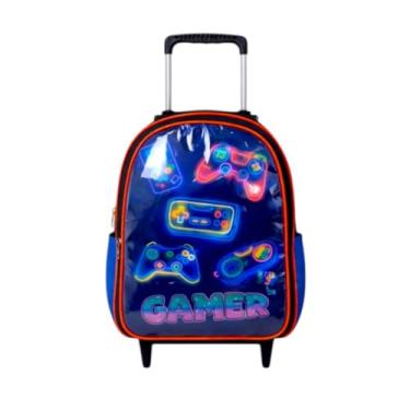 Imagem de Mochila Infantil Rodinha Escolar Grande Cristal Masculino Juvenil Reforçada Gamer