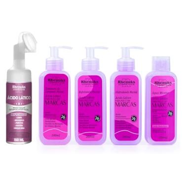 Imagem de Kit Skincare Anti Manchas + Mousse Micelar Ácido Lático Clareador - 5 Itens