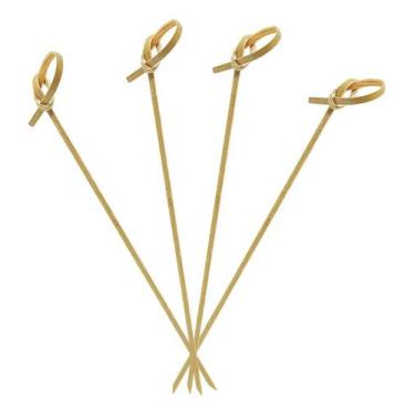 Imagem de 100 Un Espeto Nó 12 Cm Bambu Para Festas Buffet Aperitivos - Oriental