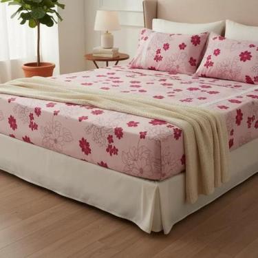 Imagem de Jogo Lençol Malha Casal com Elástico 3pçs 100% Algodão - Casa Ideal En