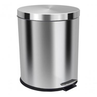 Imagem de Lixeira com Pedal 30L em Aço Inox com Balde Interno Removível e Alça Cinza para Cozinha...