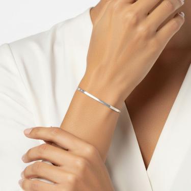 Imagem de Pulseira Amaré Laminada 3MM em Prata 925 Largura 0.3 Prata Acessório Feminino