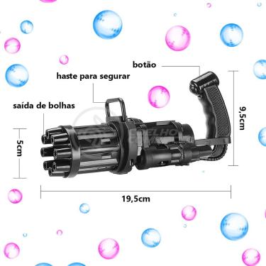 Imagem de Máquina Elétrica Brinquedo Tiktok Lança Bolhas Sabão Mágica Infantil com 8 Saídas Preto...