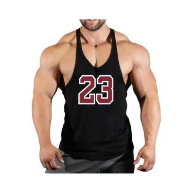 Imagem de Camiseta Sem Mangas Para Academia Masculina, Top De Fitness, T-shirt D