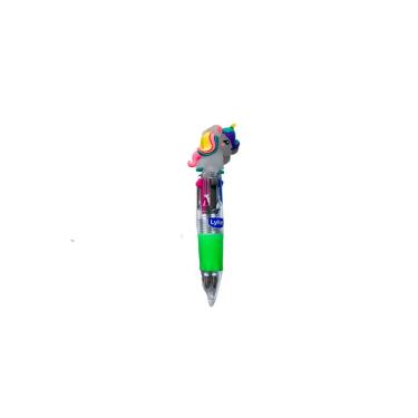 Imagem de Mini Caneta Esferográfica Lyke 0.7MM 4 Cores Rainbow Unicórnio com Ponta Fina e Corpo C...